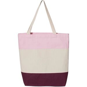 NWOT Tricolor Cotton Canvas Shopping Tote